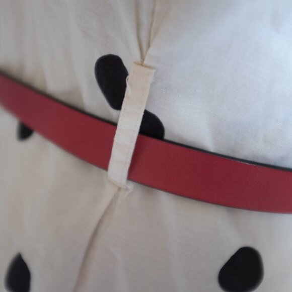 COPY - Retro ivory black polka dot buttoned dress size L - Picture 5 of 10